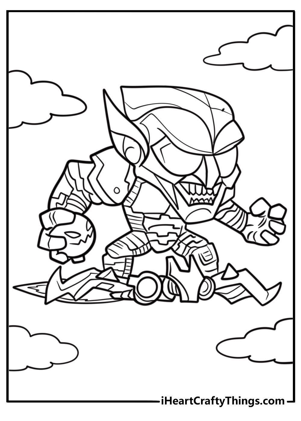 Green goblin holding a pumpkin bomb detailed coloring sheet