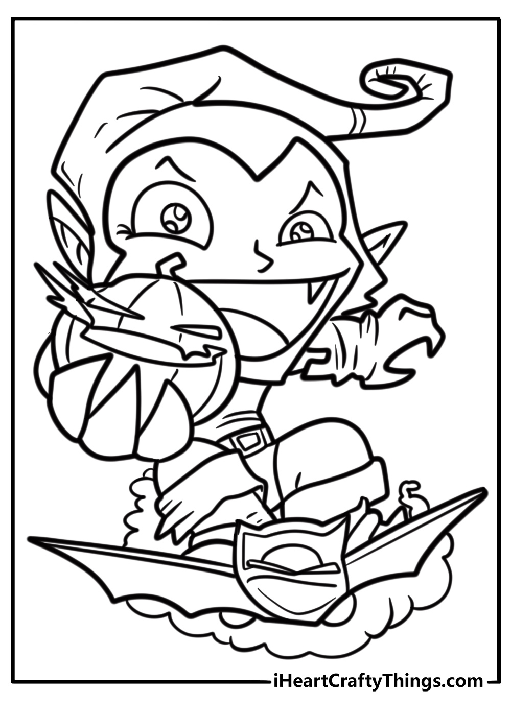 Green goblin ready to attack free coloring page pdf