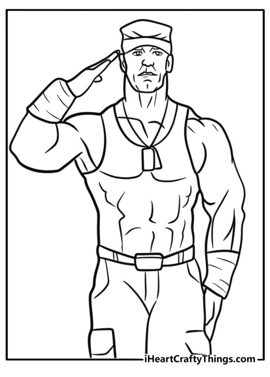 John cena with his famous hand gesture fun coloring sheet