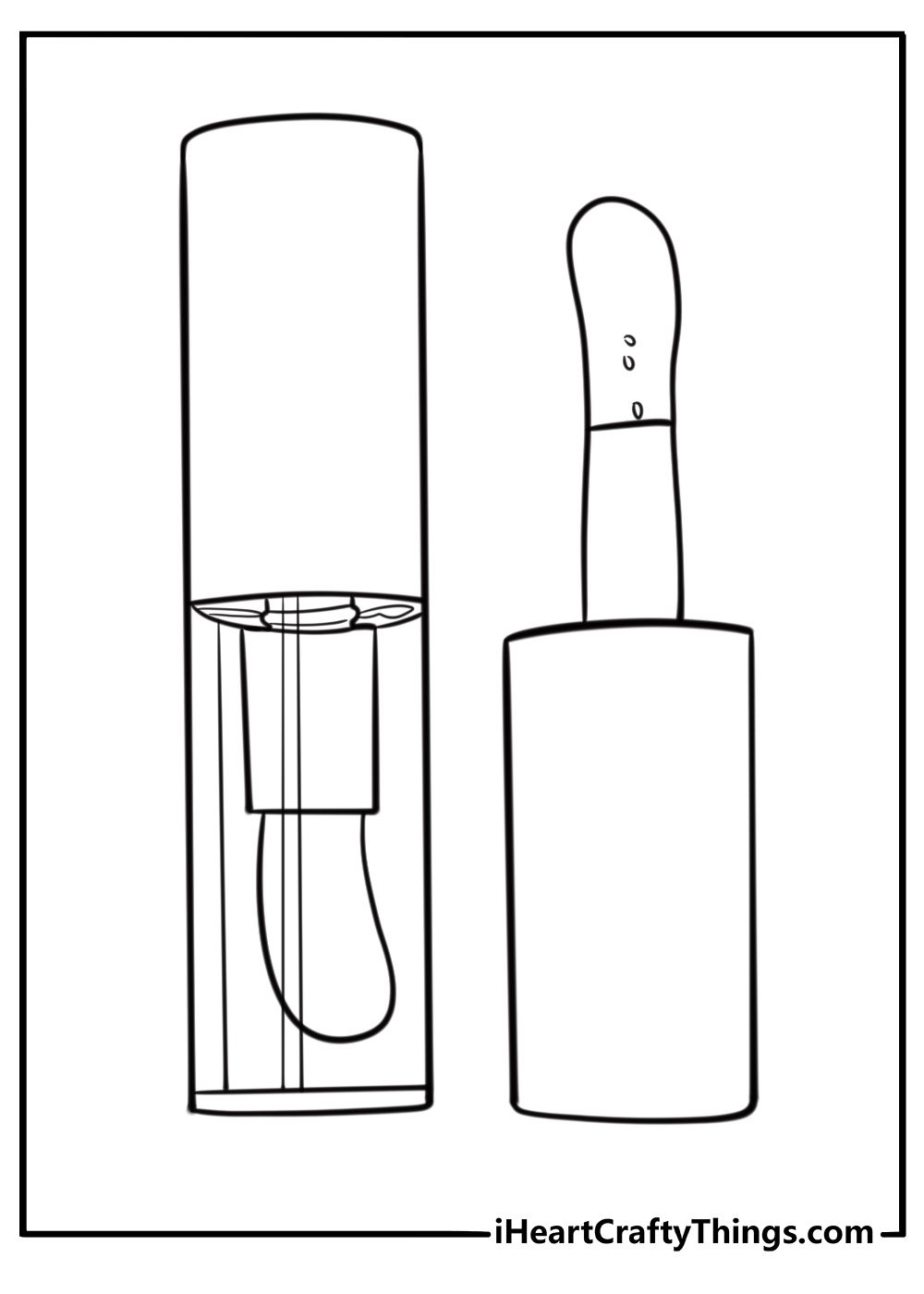 Lip balm and tinted gloss detailed coloring sheet