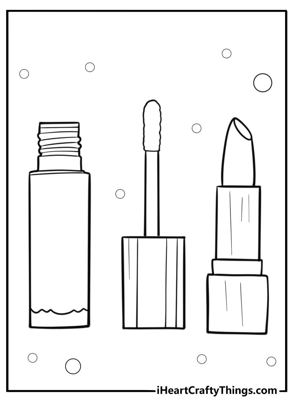 Lipstick and lip gloss fun printable coloring sheet