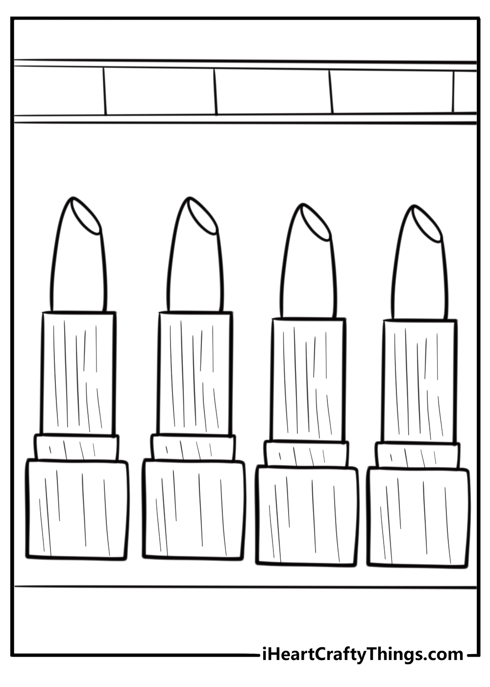 Lipstick in different shades fun coloring sheet