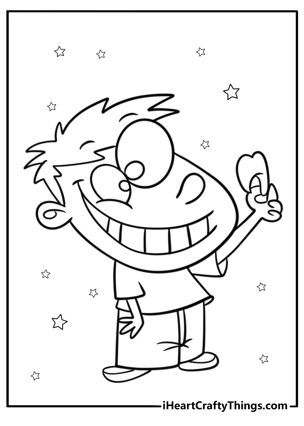 Lost tooth with a happy face fun printable coloring sheet