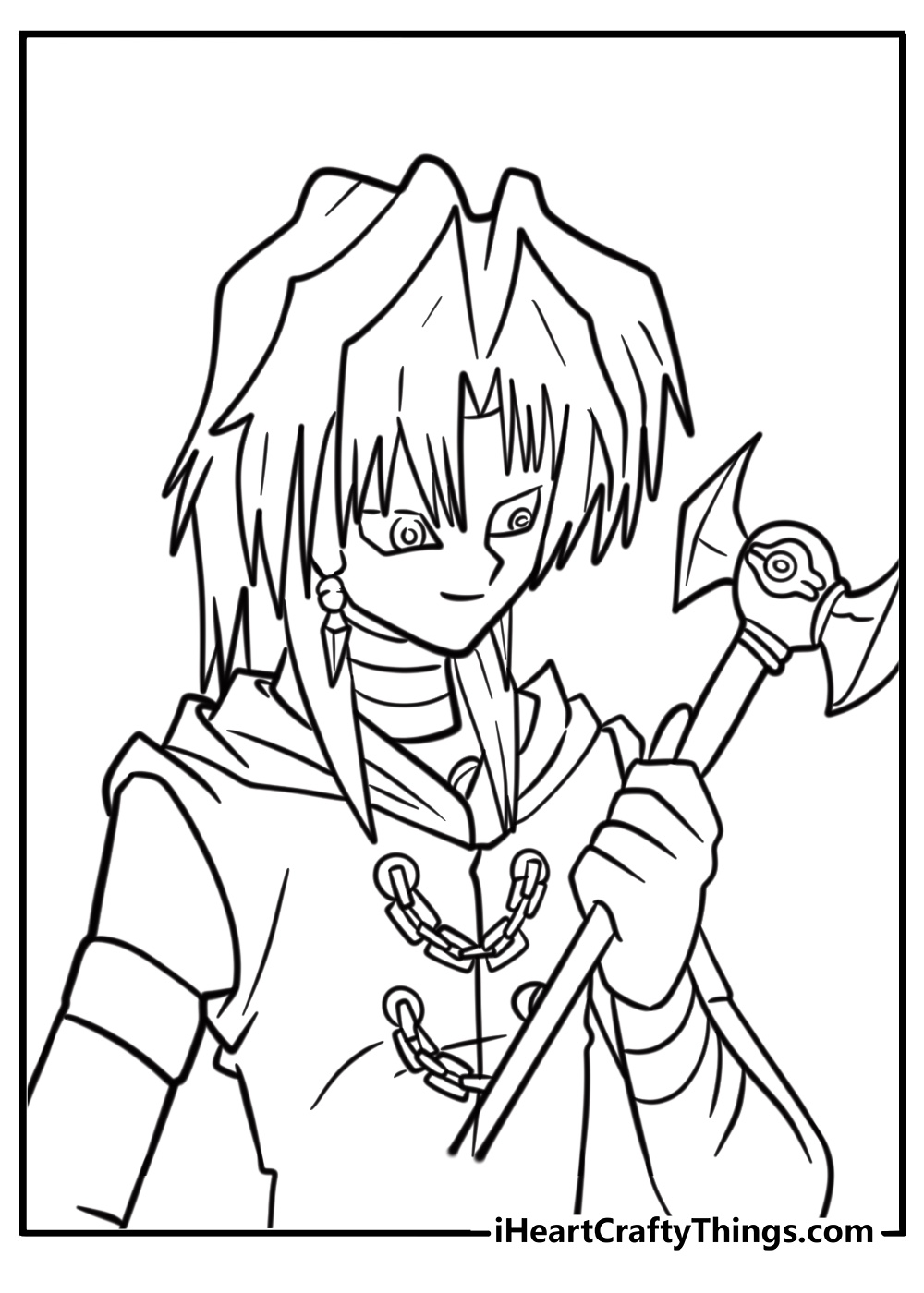 Marik ishtar holding millennium rod detailed coloring sheet