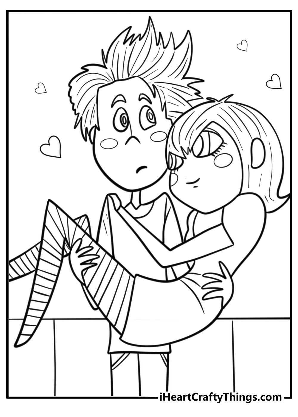 Mavis and johnny on a date at the hotel detailed coloring sheet