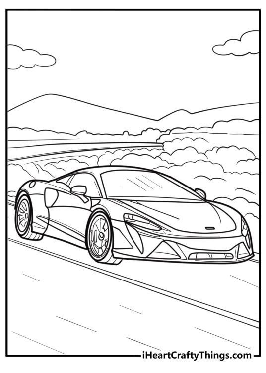 Mclaren artura hybrid sports car coloring page for kids