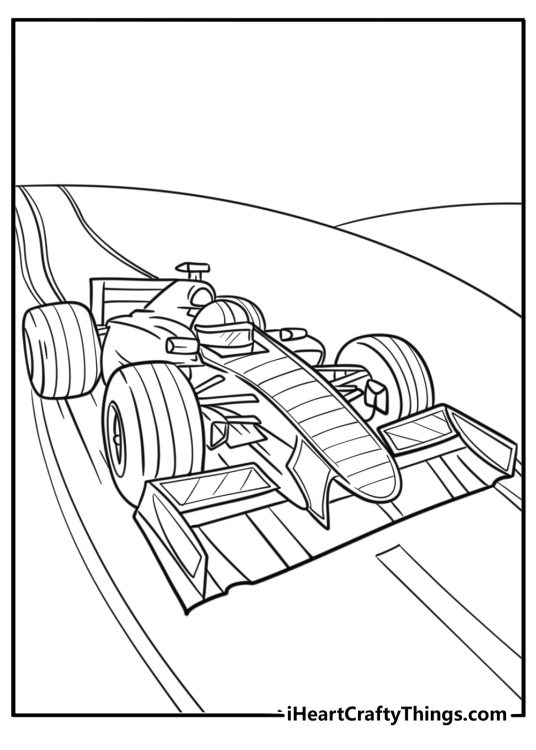 Mclaren formula 1 car on the track fun coloring sheet