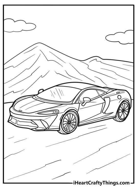 Mclaren gt luxury grand toure fun coloring sheet