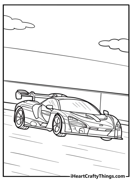 Mclaren race car on a track coloring page