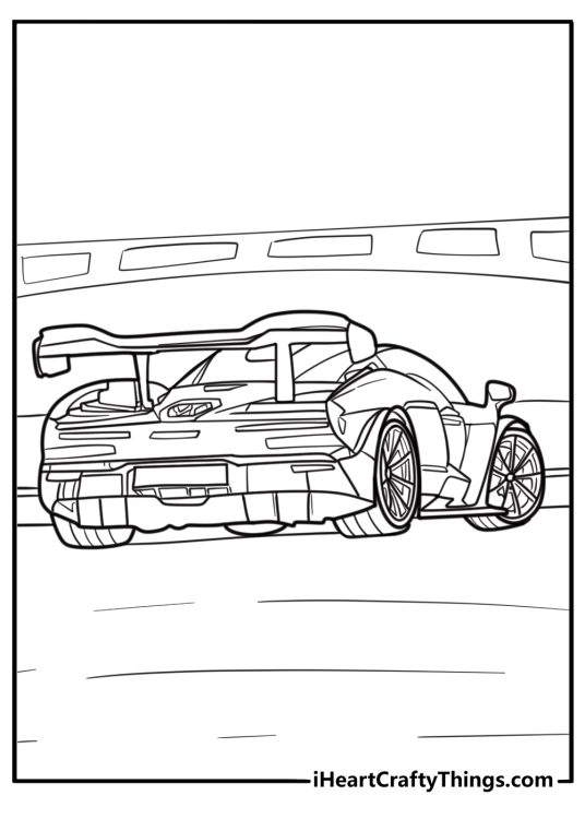 Mclaren senna high performance car free printable coloring page