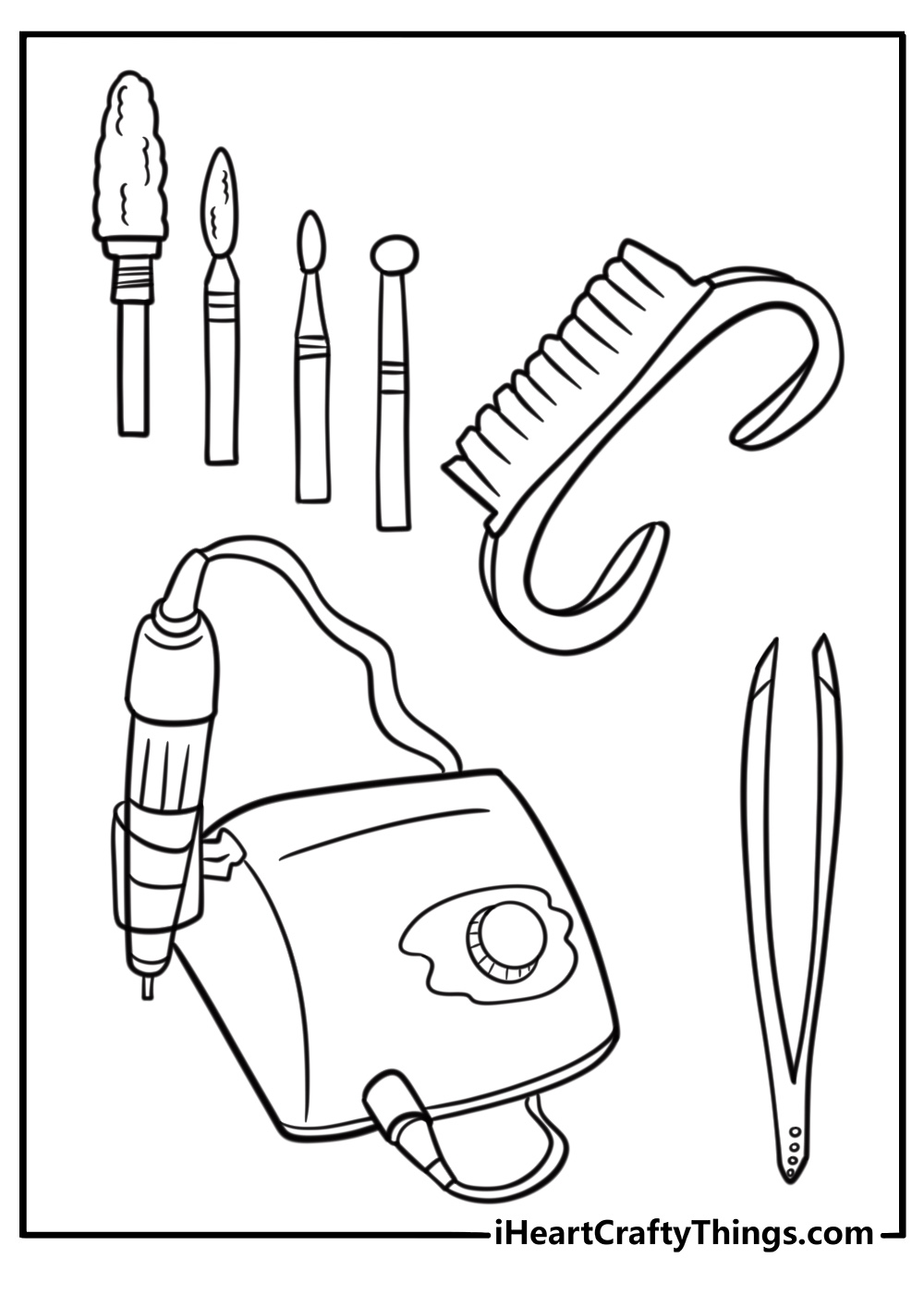 Nail polish and manicure set fun coloring sheet