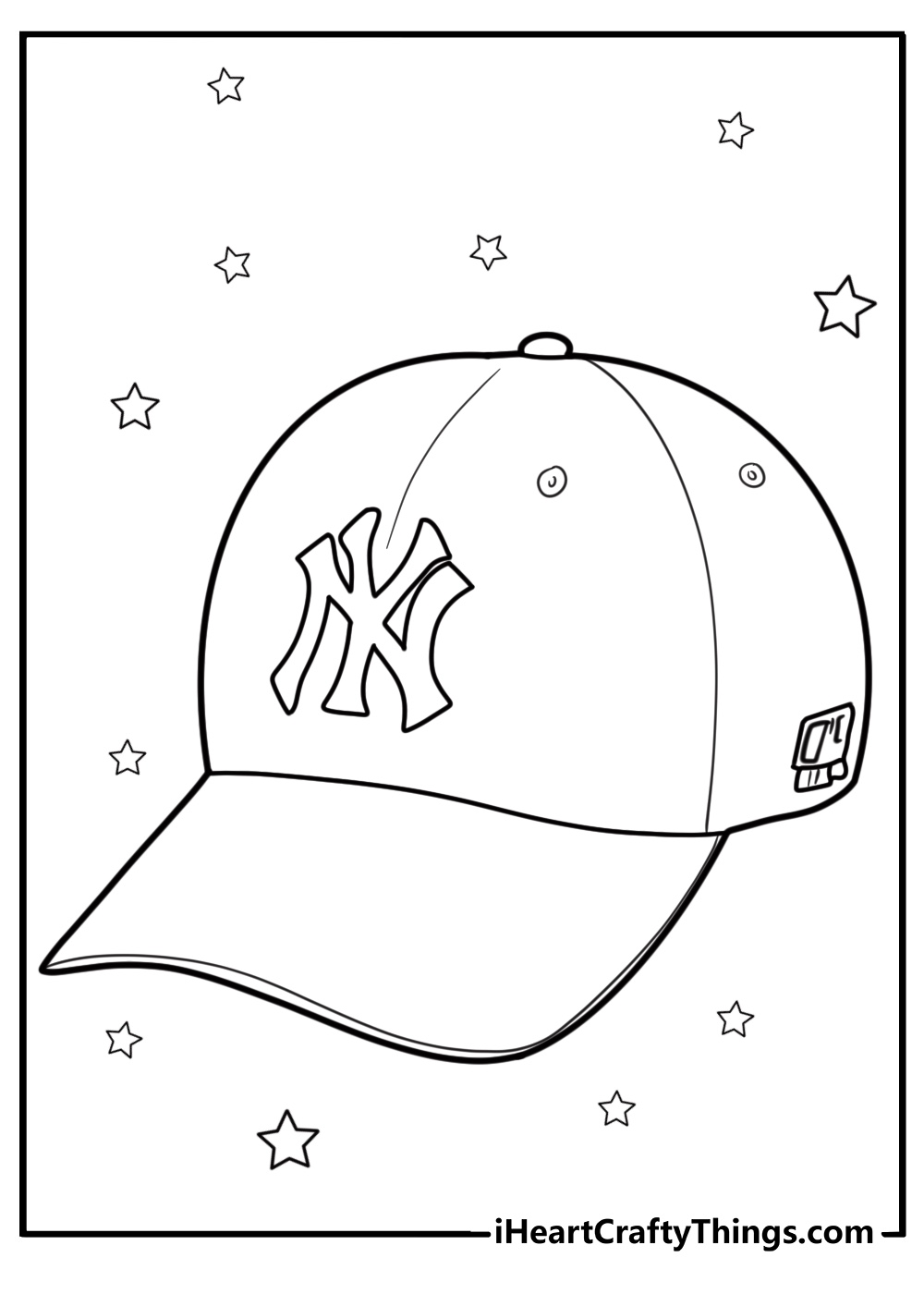 New York Yankees baseball cap fun coloring sheet