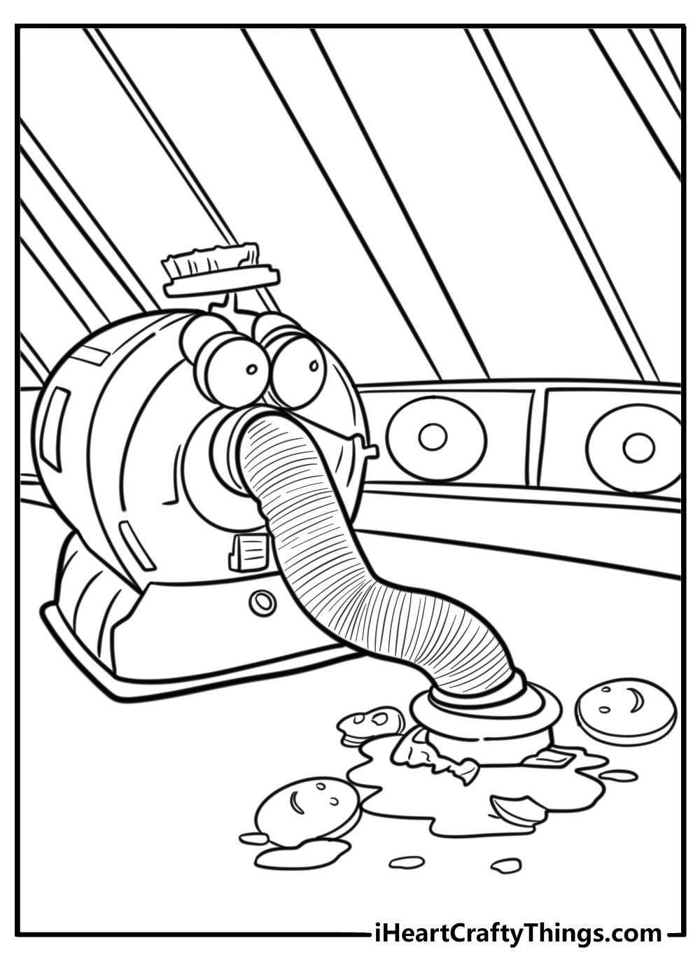 Noo Noo cleaning up after the Teletubbies fun coloring sheet