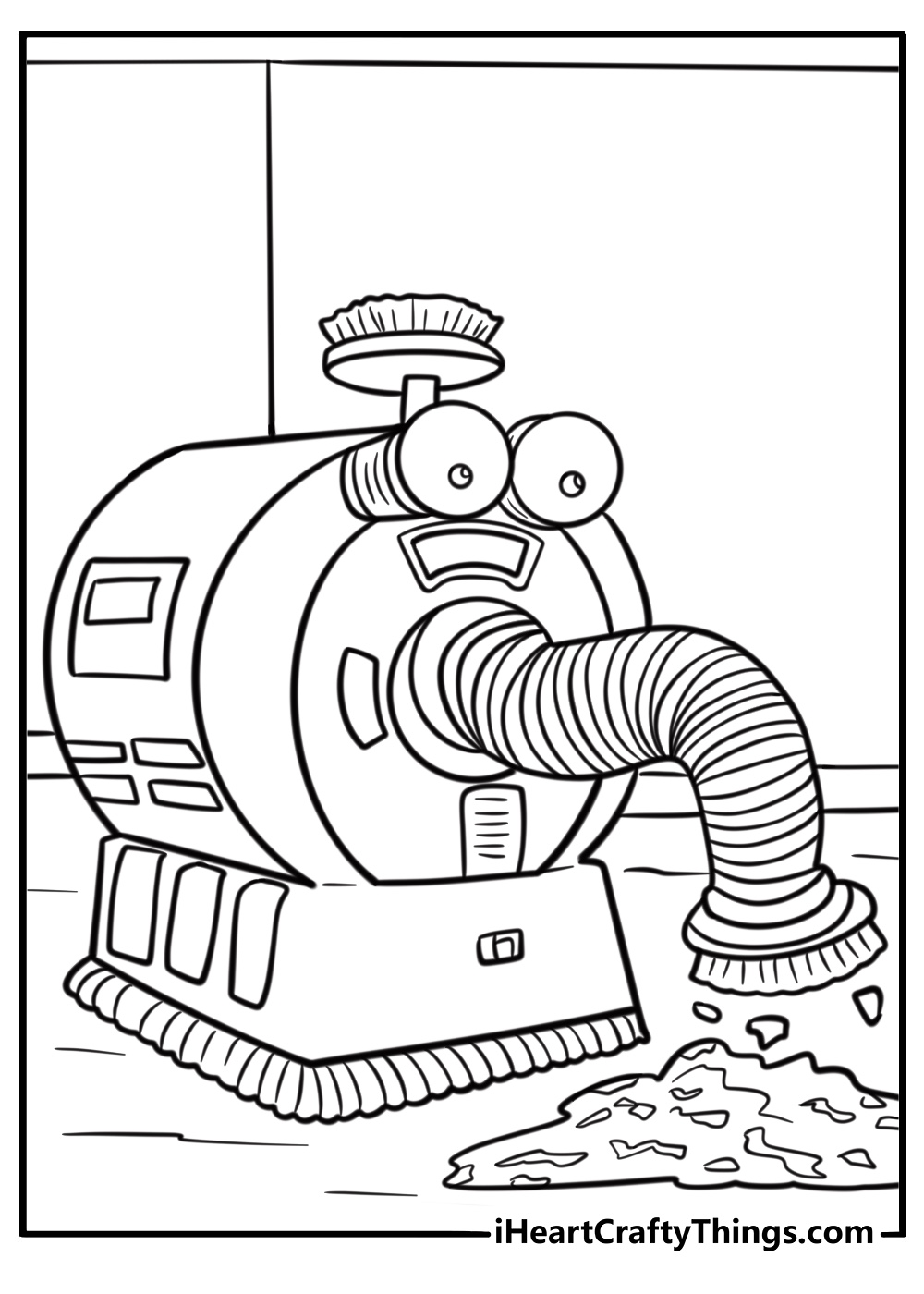 Noo noo vacuuming the teletubby house free coloring page pdf