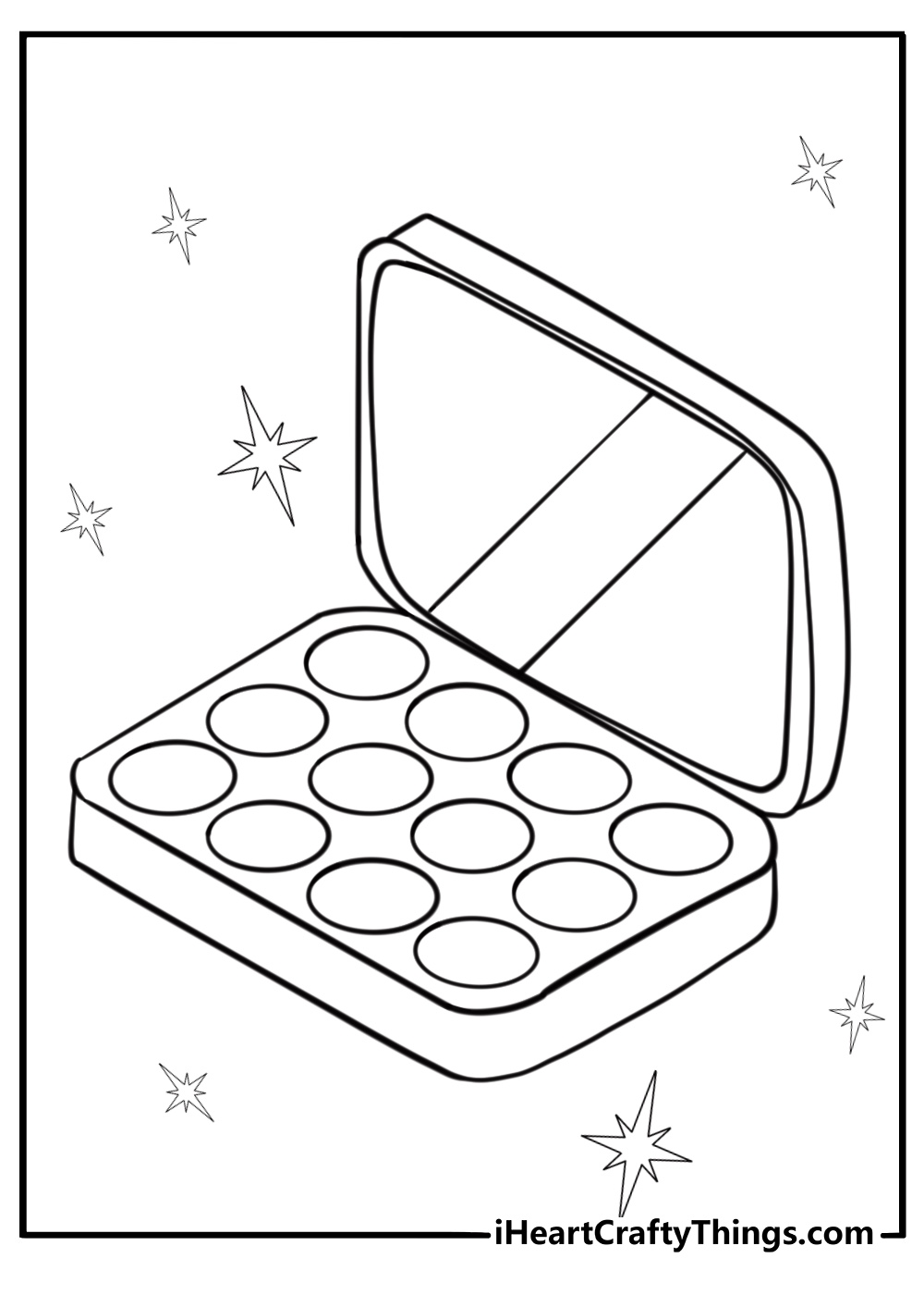 Open eyeshadow palette free coloring page pdf