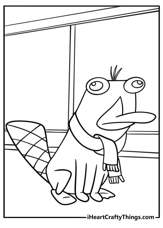 Perry the platypus disguised as a regular pet fun coloring sheet