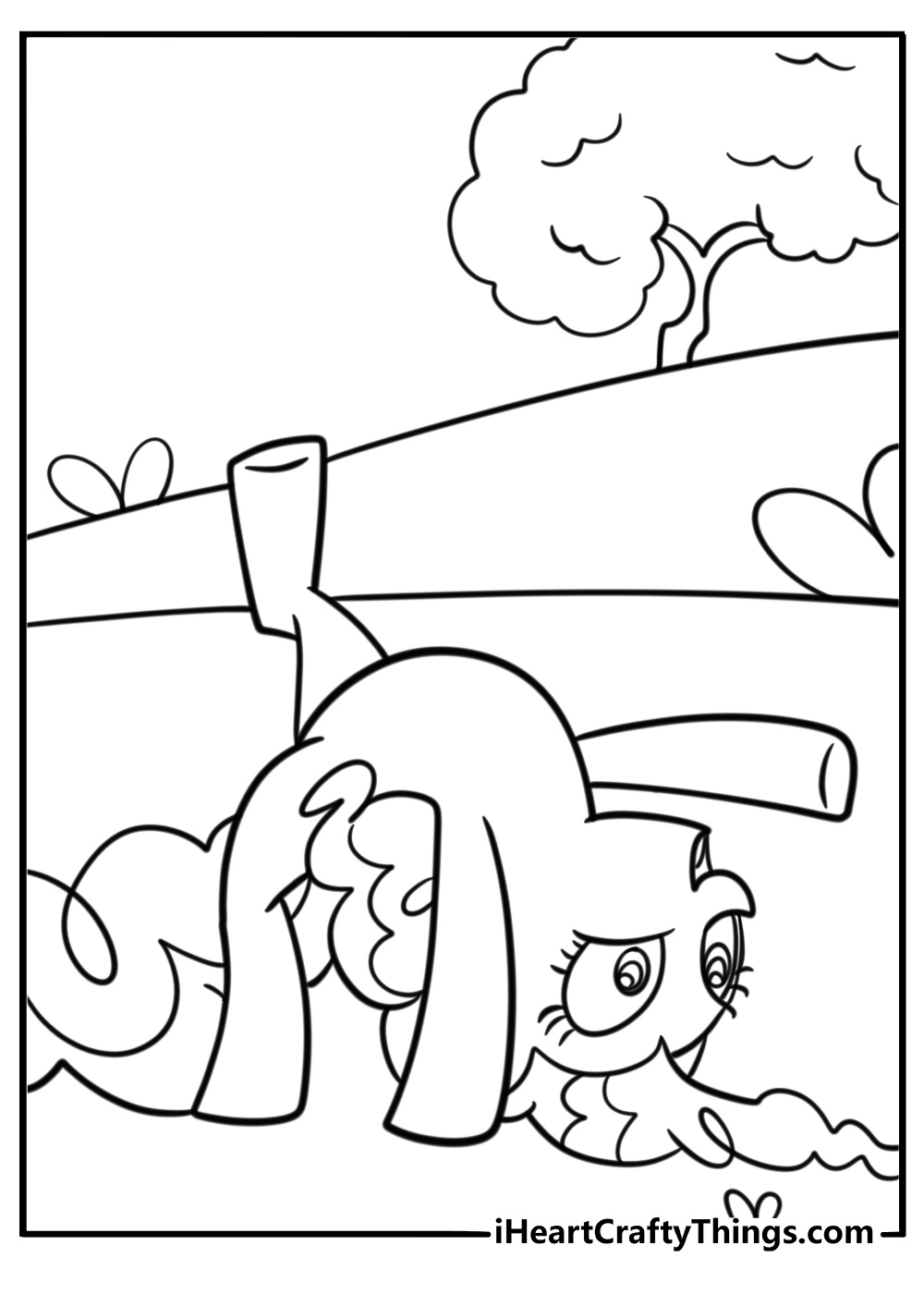 Pinkie Pie laughing and bouncing fun coloring sheet