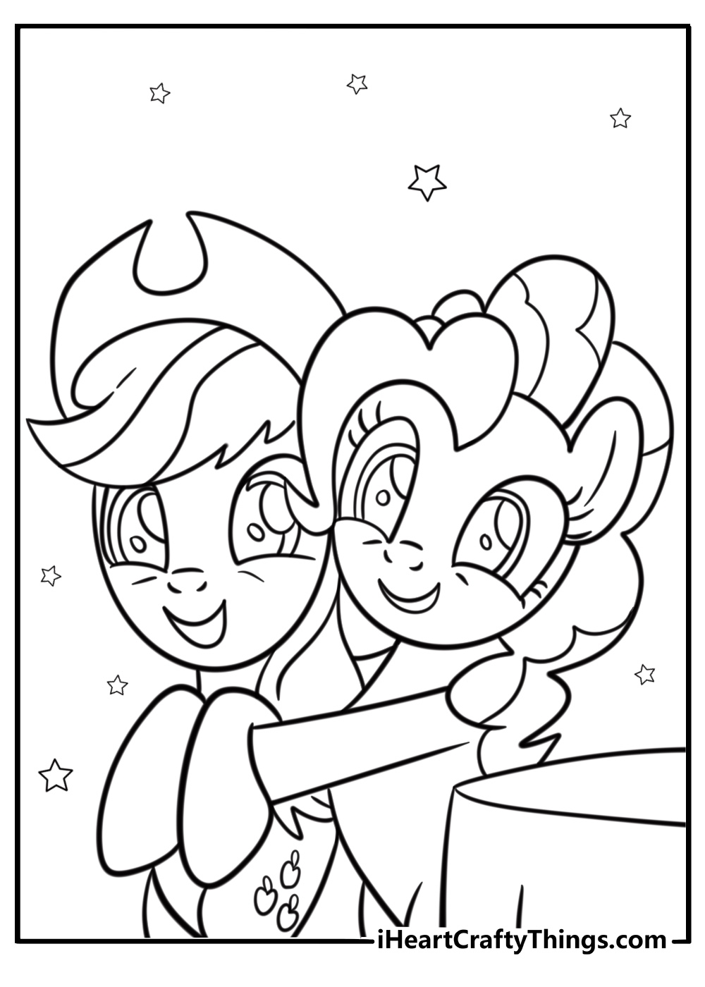 Pinkie Pie playing with friends free coloring page pdf