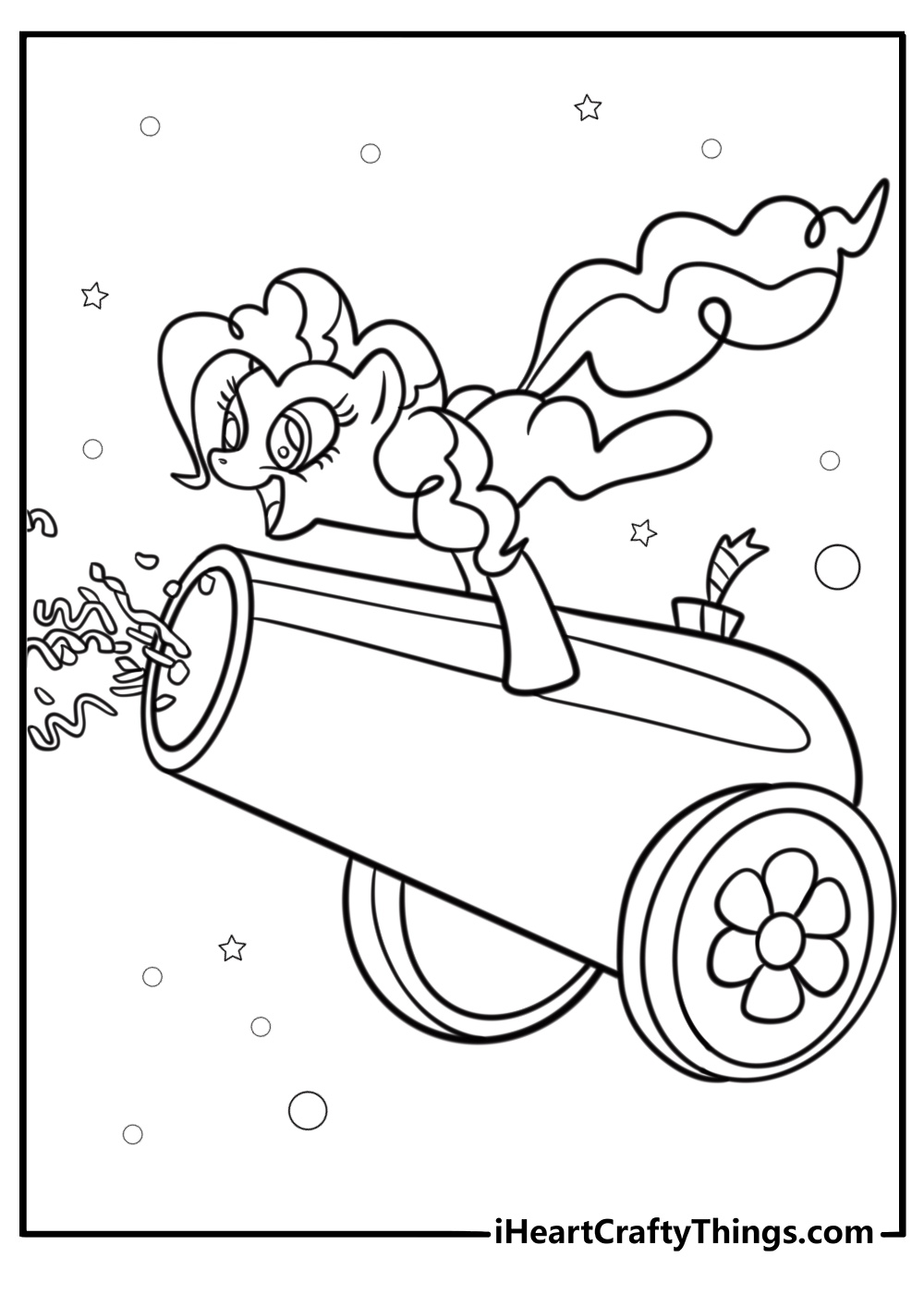 Pinkie Pie throwing confetti printable coloring page