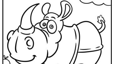 Rhino coloring pages