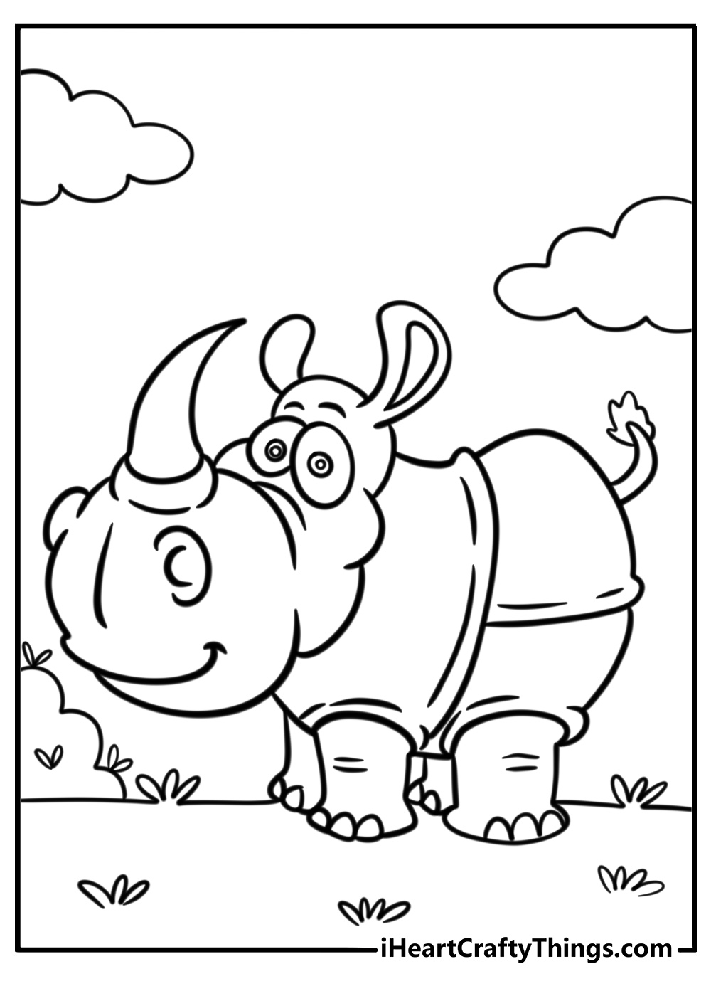 Rhino coloring pages