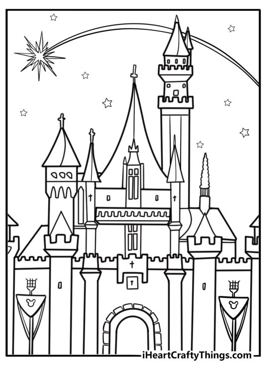 Sleeping beauty castle at disneyland coloring page