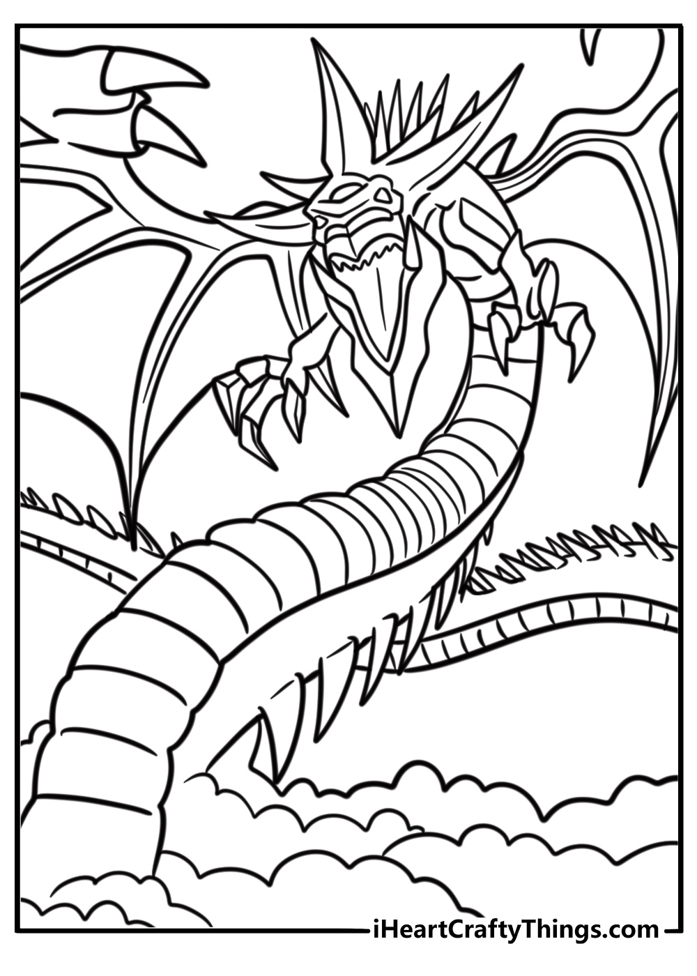 Slifer the sky dragon in battle coloring page