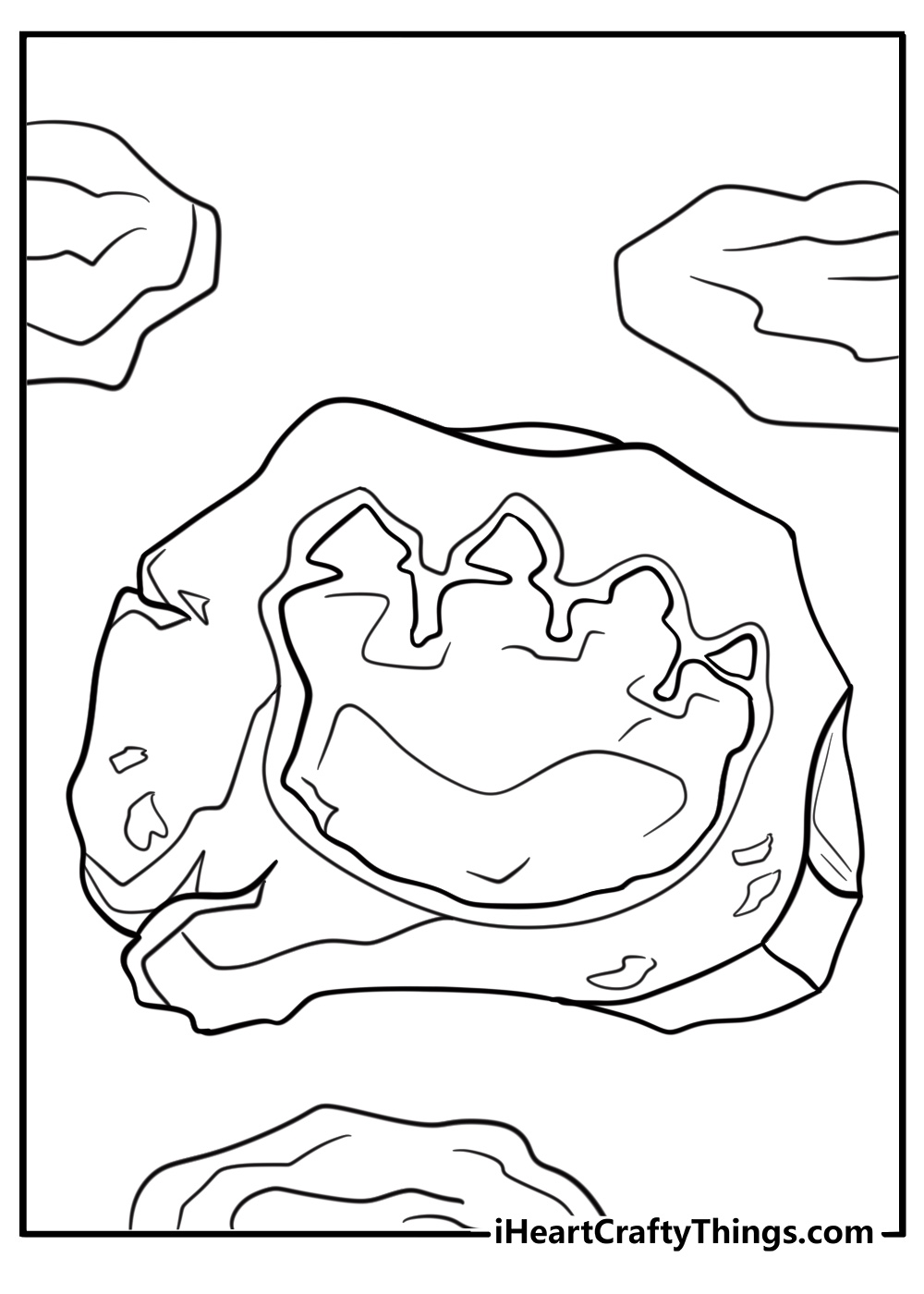 Stegosaurus footprints on the ground printable coloring page