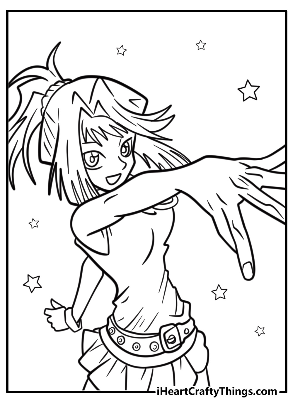 Tea gardner cheering for yugi coloring page for kids