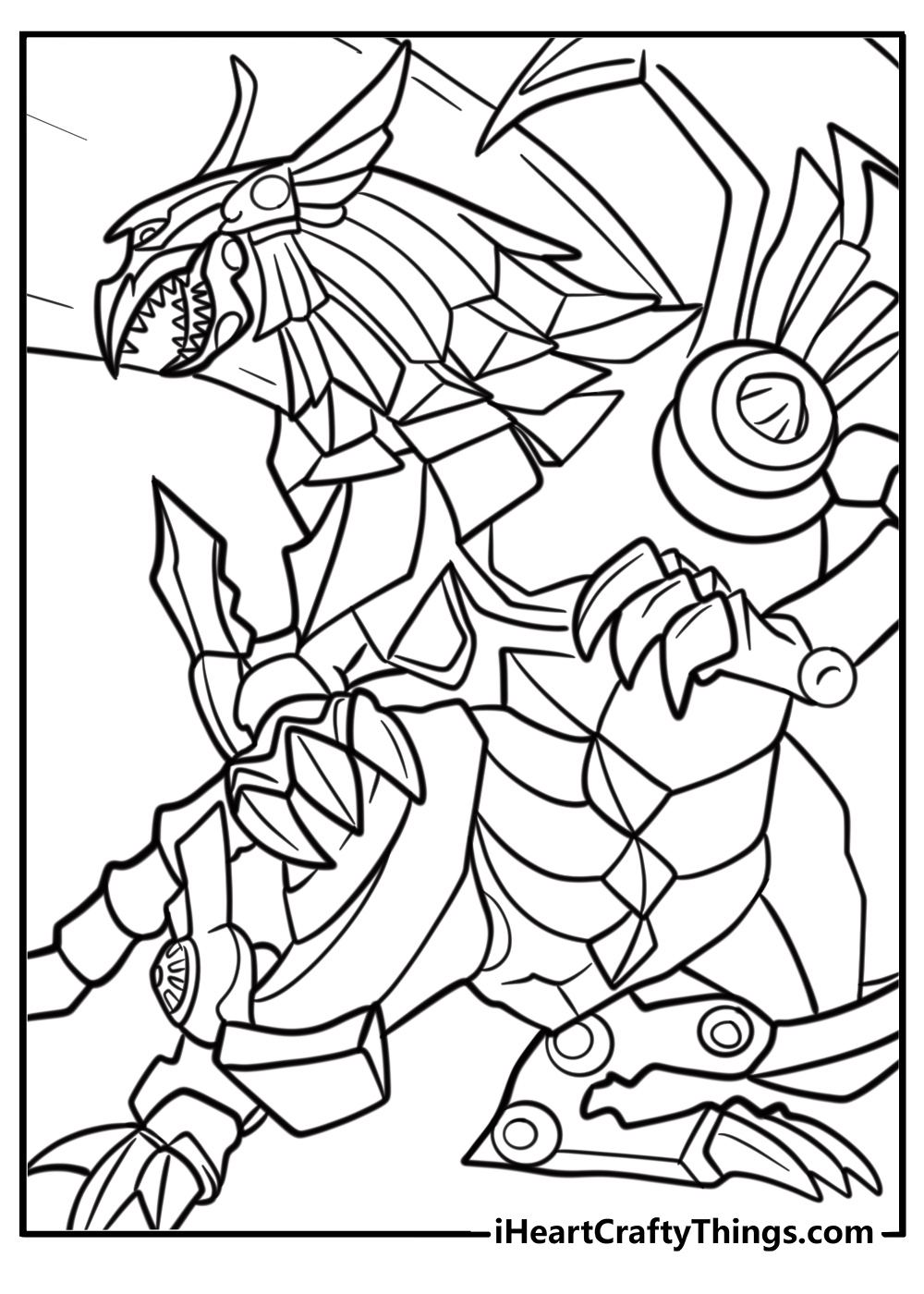 The winged dragon of ra with glowing aura coloring page