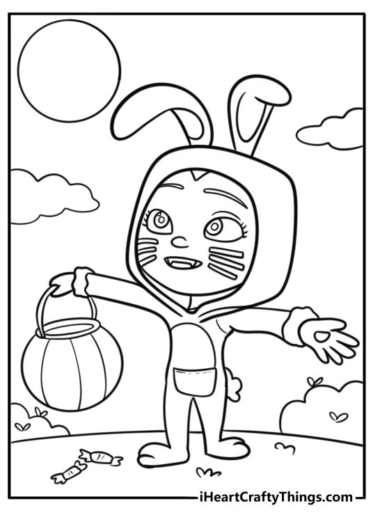 Vampirina celebrating halloween fun printable coloring sheet