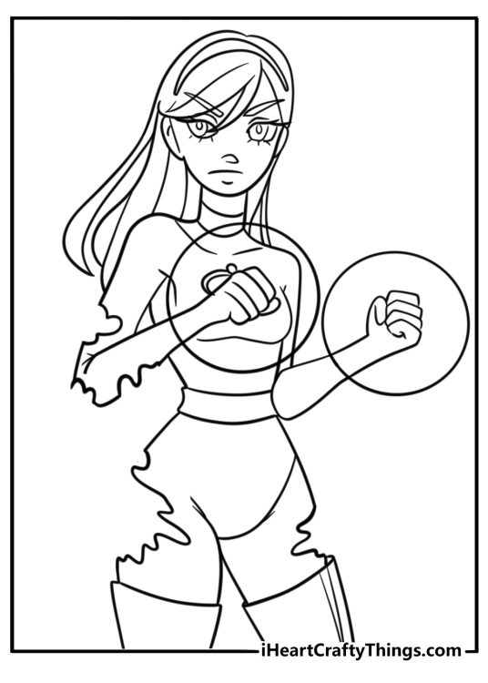 Violet parr turning invisible coloring page for kids
