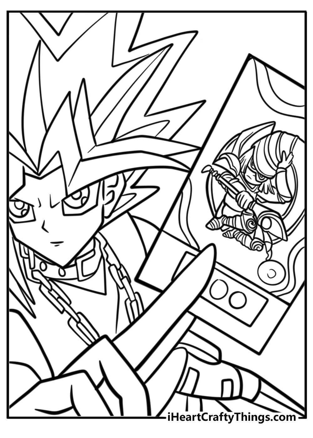 Yugi summoning dark magician free yu gi oh! coloring page pdf