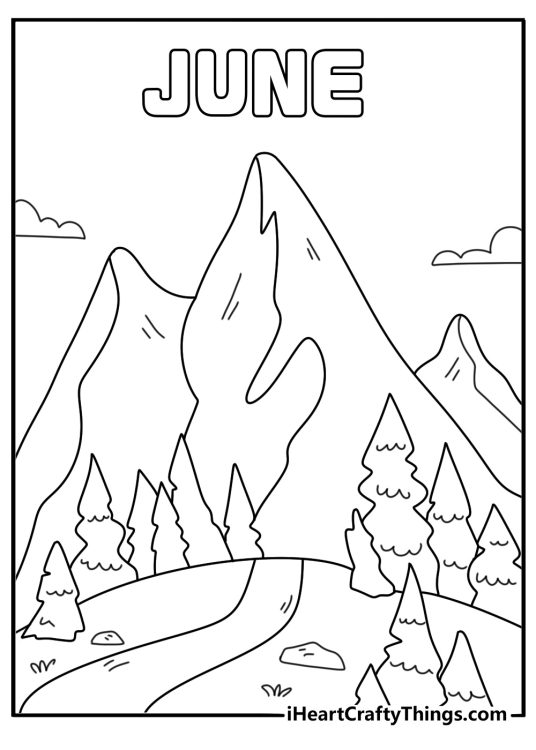 June nature trail coloring printable