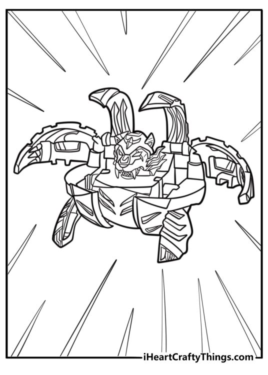 Bakugan ball opening into battle mode coloring page