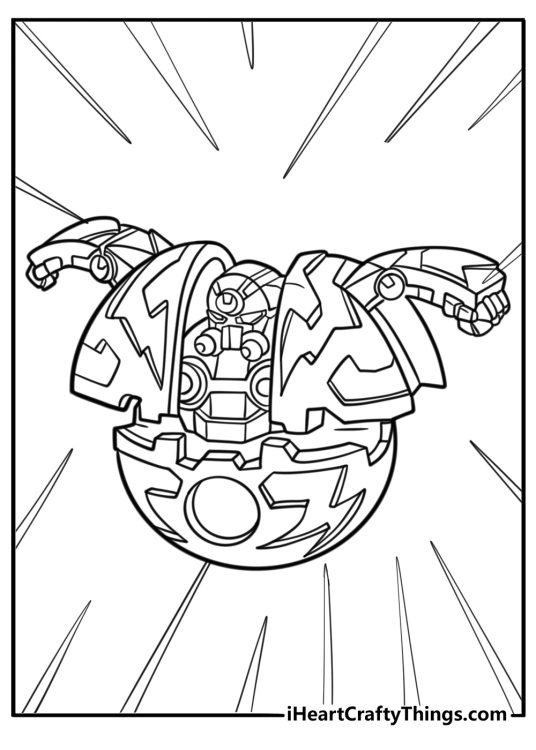Bakugan battlefield with energy effects coloring page