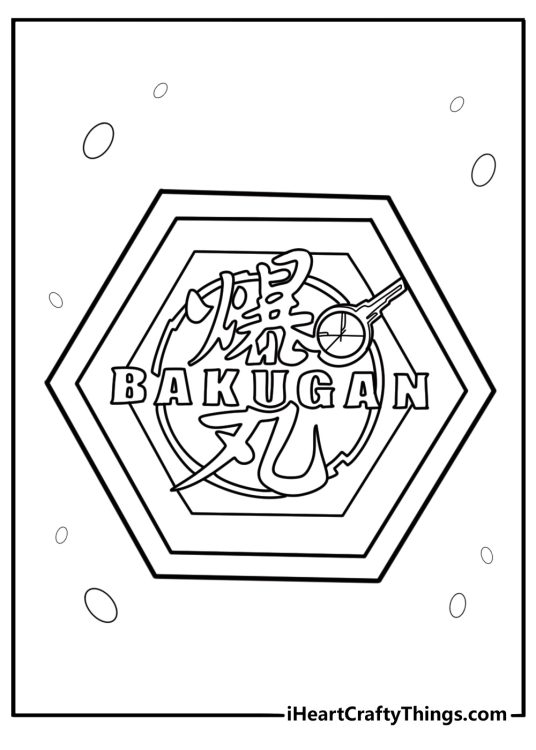 Bakugan logo with swirling background coloring page