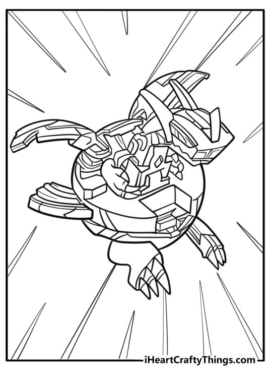 Bakugan transformation from ball to creature coloring sheet