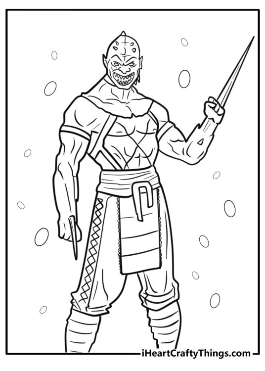 Baraka with long sharp blades free printable coloring page
