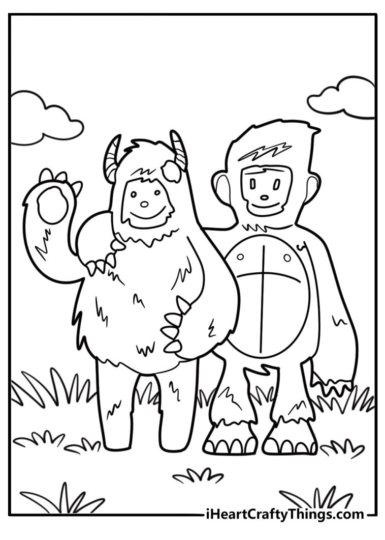 Bigfoot and yeti coloring pages