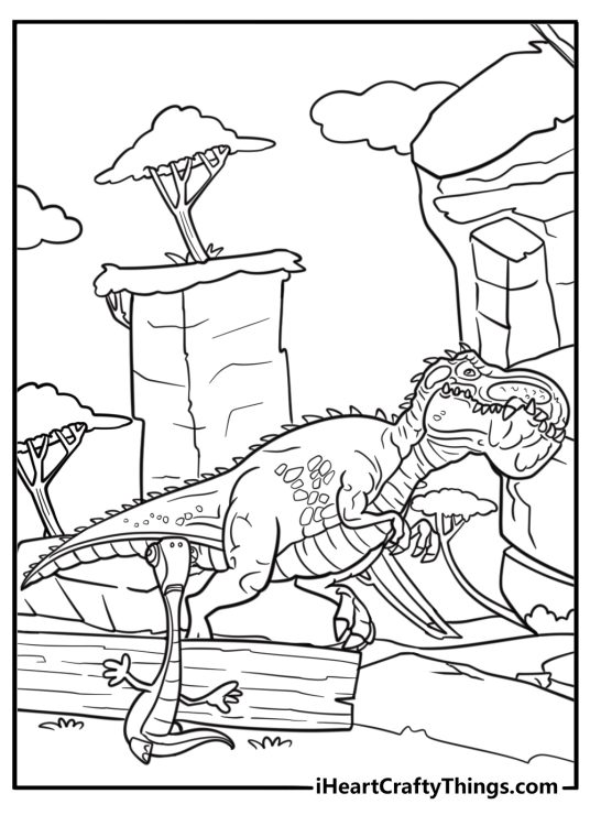 Bill hiding in a log coloring page