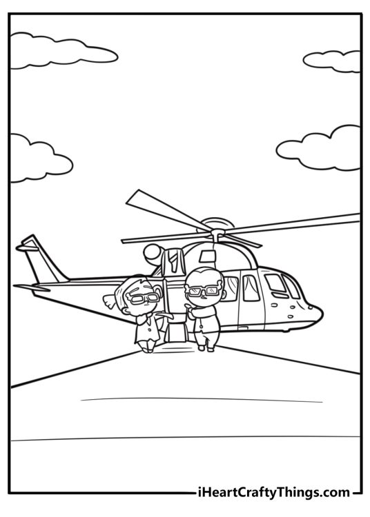 Boss Baby with a group of business babies coloring page