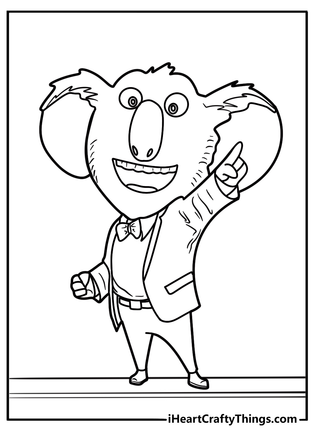 Buster Moon standing on stage coloring page