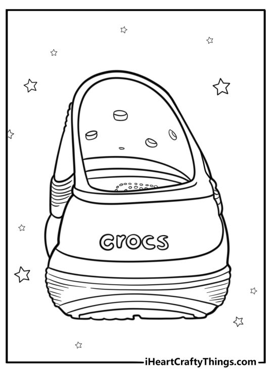 Crocs with strap flipped back printable sheet