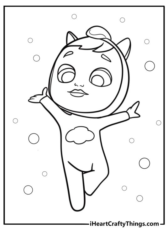 Cry Babies character using water magic coloring page