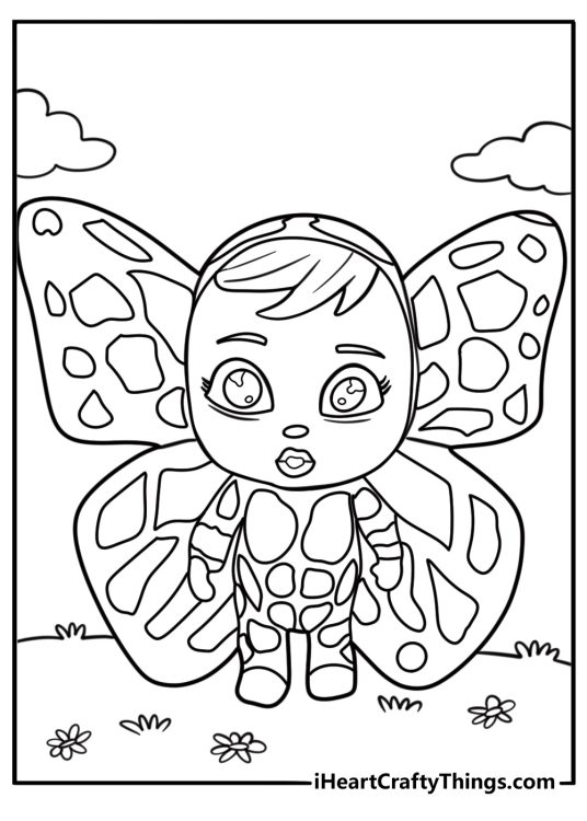 Cry Babies character with butterfly theme costume coloring page