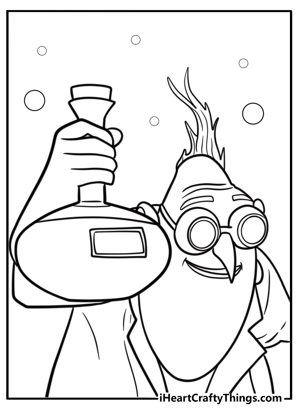 Dr Nefario mixing a potion coloring page