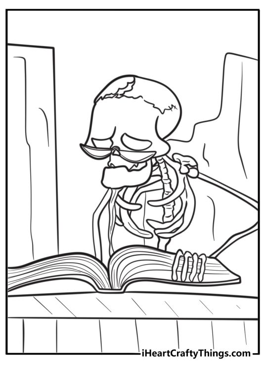 Elder Gutknech holding his spellbook detailed coloring sheet