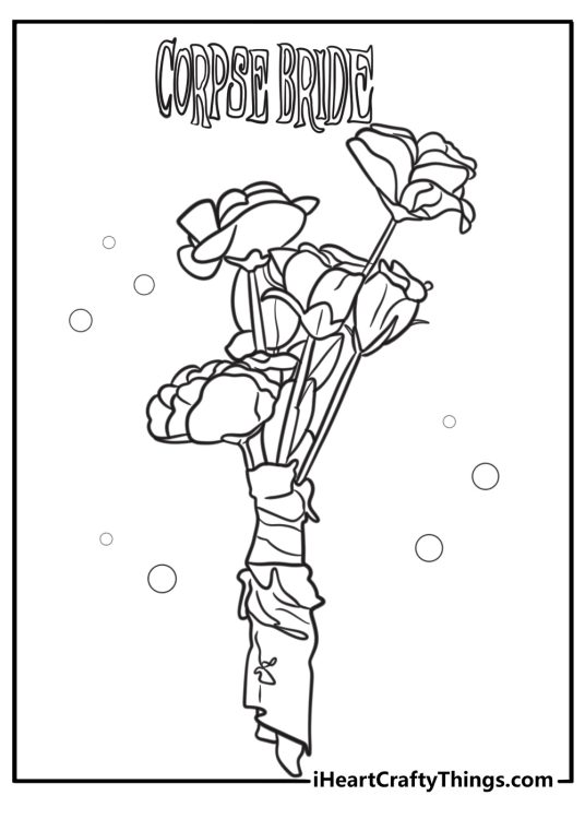 Emilys bouquet of dead flowers free printable coloring page
