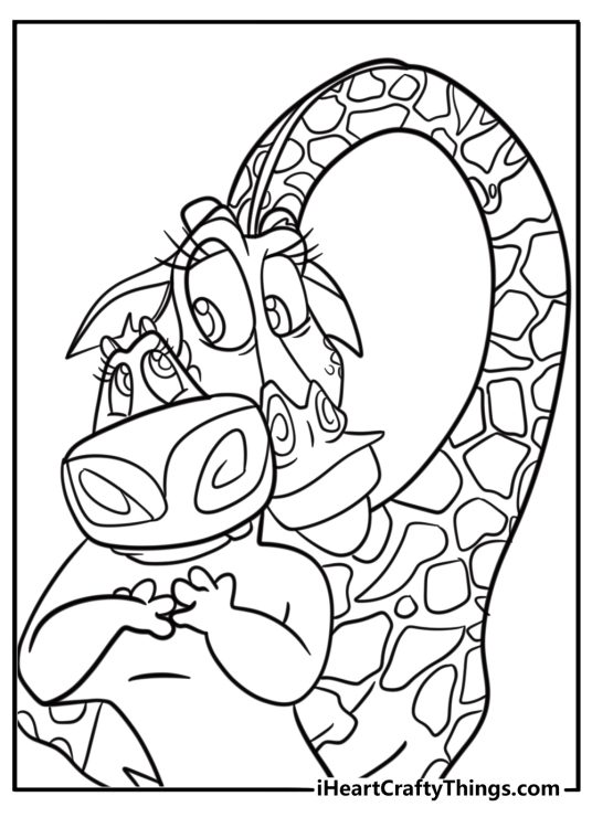 Gloria and Melman talking coloring sheet